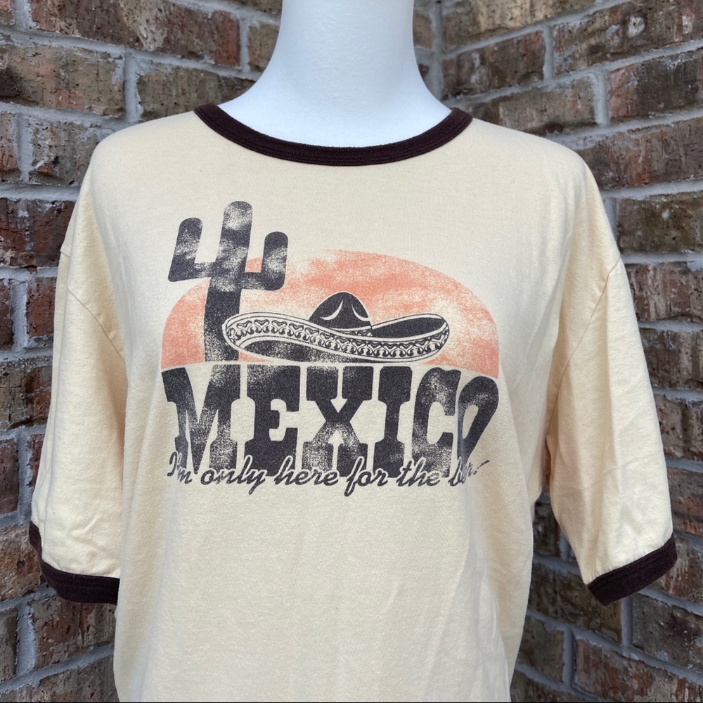 Vintage No Boundaries Mexico Ringer Tee sz L